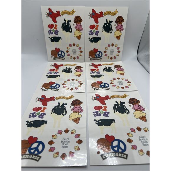 2007 Ben & Jerry's Ice Cream Milk Temporary Tattoos Vintage Cow Tattoo 6 Pages - Picture 2 of 6